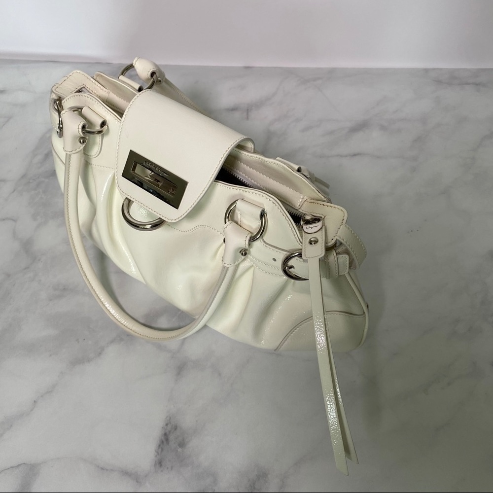 SALVATORE Ferragamo Marisa Patent Leather Handbag - Picture 13 of 16
